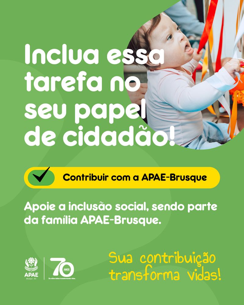 Criativo de campanha da APAE