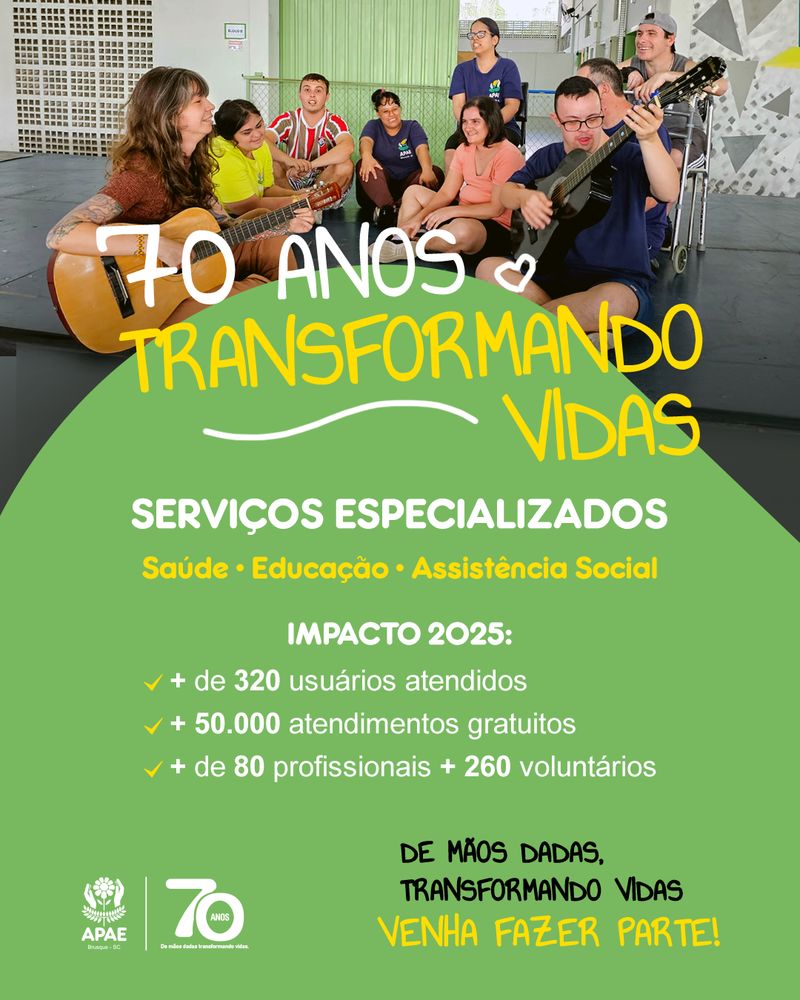 Criativo de campanha da APAE